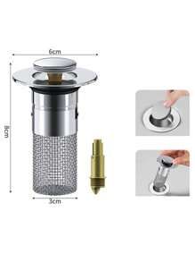 Anti Odor Core 304 Stainless Steel Bouncing Core Basin Sink Anti Clogging Floor Drain Net Toilet Sewer Press Filter Screen