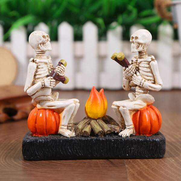 1 pieza Nueva decoración de esqueleto de fogata 2025, decoración para el hogar de Halloween, accesorio de fiesta, pequeño regalo de Halloween