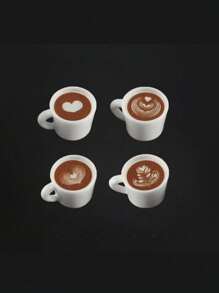 2pcs/5pcs Mini Latte Art 3D Resin Beverage Cups, Dollhouse DIY Bakery Shop Coffee Shop Decor Accessories, Home Desktop Display