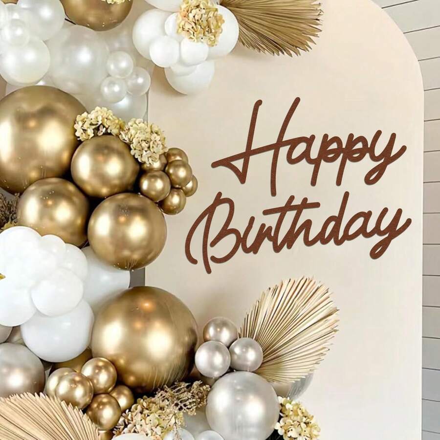 Letrero de "Feliz Cumpleaños" para fondo, letras de fieltro brillante de "Feliz Cumpleaños" para arco de globos, decoraciones de fondo de arco de globos para fiesta de cumpleaños, baby shower
