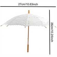 Paraguas nupcial para sesión de fotos, blanco, vintage, de encaje, estilo victoriano, para mujer. - Blanco - Ver 4