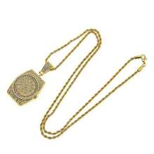 1 件全新时尚复古设计嘻哈闪亮手表形状吊坠项链，个性化魅力精致珠宝配饰