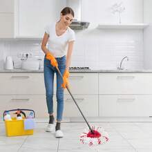 2Pack Spin Mop Replacement Heads - 40 More Cleaning Power, Deep Clean Microfiber Mop Refills, Machine Washable, Easy To Replace, Compatible With Triangle Swivel Mops - 紅色 - 查看 7