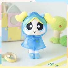 Powerpuff Girls Raincoat Plush Keychain, Bubbles Buttercup Blossom Raincoat Plush Toy Hanging Charms, Cartoon Character Raincoat Cute Bag Charms - 淺藍色 - 查看 4