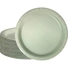 25件套鼠尾草绿一次性餐盘、餐巾纸和纸杯，鼠尾草绿餐盘、餐巾纸和纸杯派对用品，适合25位客人，一次性纸盘派对餐具，适用于生日、婚礼、派对、家庭野餐 - 鼠尾草綠色 - 查看 8