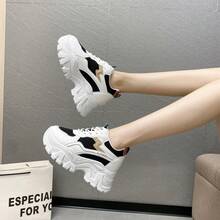 Women's Chunky Sneakers, 2025 New Arrivals Fashionable, Thick Sole Platform Sneakers, Casual & Comfortable Breathable Autumn Footwear