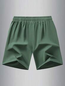 男士夏季轻便运动跑步短裤，透气户外徒步和骑行宽松短裤 - 綠色 - 查看 2