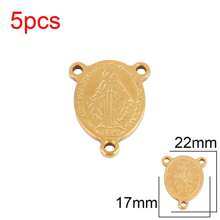 5pcs Stainless Steel Religious Pendant Virgin Mary Charms Jesus Christian Talisman Pendant For DIY Jewelry Making Accessories