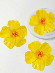 3 件芙蓉花夏威夷派对夏日派对 DIY 装饰人造花草裙舞女孩头饰花（白色）、爪夹、发夹、发夹、发夹、发夹、学校用品 - 彩色 - 查看 14