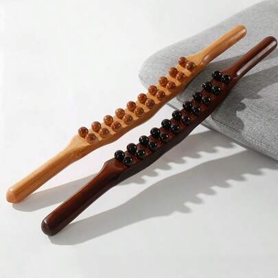 Wooden Massager, Full Body Wooden Massage Tool, 1pc 20-Bead Double-Row Manual Massage Stick, Full Body Meridian Energy Massager, Without Battery, Non-Electric Acupressure Massage Roller, Used For Muscle Relief And Scraping Massage, 20 Beech Wood Full Body Massage Stick, Universal Meridian Dredging, Back Scraping Stick, Suitable For Salons, Home Use, And Gifts For Mother's Day, Father's Day, Christmas, Easter