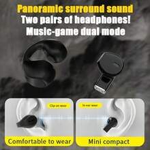 Asus Black Wireless Wireless Clip-On In-Ear Running Sports High-Quality Sound Unique Design Dual-Purpose Headphones - Black - View 10