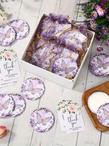 Set de regalo de espejos con diseño de mariposa, incluye 10 espejos con estampado de mariposa, 10 bolsas de organza, 10 tarjetas de agradecimiento con diseño floral. Ideal como recuerdo para bodas, despedidas de soltera, fiestas de cumpleaños y fiestas con temática de mariposas. Disponible en 3/15/30 piezas