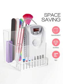 7/10/48/100 Holes Nail Drill Bit Storage Box, White & Rose Red Empty Box, Nail Drill Display Rack, Nail Art Accessories & Tools