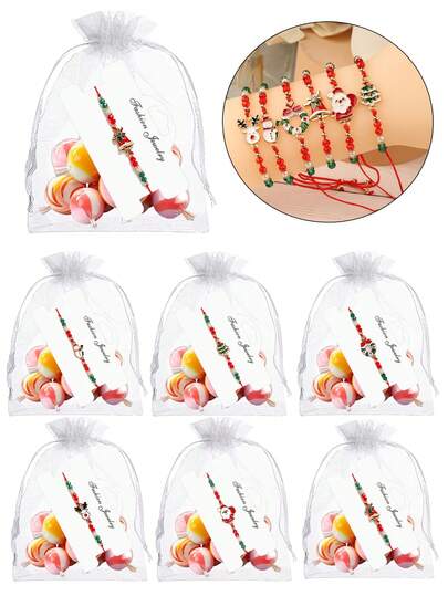 36 pezzi/18 pezzi/3 pezzi/Set Braccialetti natalizi con perline di Babbo Natale, set regalo per corone natalizie, set regalo di braccialetti natalizi con alberi di Natale, set di braccialetti decorativi fai-da-te, adatti per Natale, forniture natalizie, feste di Natale, feste in casa, set regalo di Natale