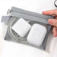 1/3 件透明网眼化妆包，拉链设计 - 透明透视，轻巧，多功能收纳袋，可收纳化妆品、数据线、钥匙、梳子、口红、大容量零钱包、化妆配件 | 收纳必需品，方便携带 - 彩色 - 查看 5