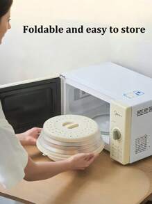 Silicone Microwave Splatter Cover, Microwave Cover For Food Fruit Drainer, Microwave Food Cover, Microwave Plate Cover, Microwave Lid, Kitchen Essentials, Dishwasher Safe Silicone Microwave Splatter Cover High Temperature Resistant Foldable