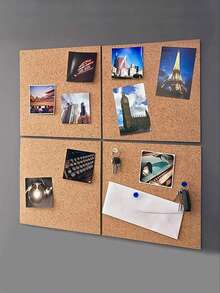 1/2/4/6/8 Pcs 11.8 Inch Square Frameless Soft Cork Bulletin Board With Self-Adhesive Decorative Boards Photo Wall Display Boards - Multicolor - View 1
