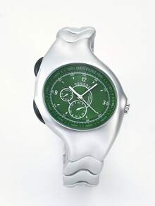 Y2K 男士不对称复古时尚石英表，独特的小众扭曲设计，适合日常生活和节日礼物