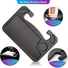 4 In 1 Car Steering Wheel Table, Multifunctional Car Seat Tray For Eating And Working, Double-Sided Design Steering Wheel Table Table For Laptop, Food, Car Accessories Car Steering Wheel Desk | Steering Wheel Tray For Laptop Car Mount With Pen Holder | Car Food Tray For Eating With Drinks Holder | Multipurpose Travel Car Accessories - 灰色 - 查看 6