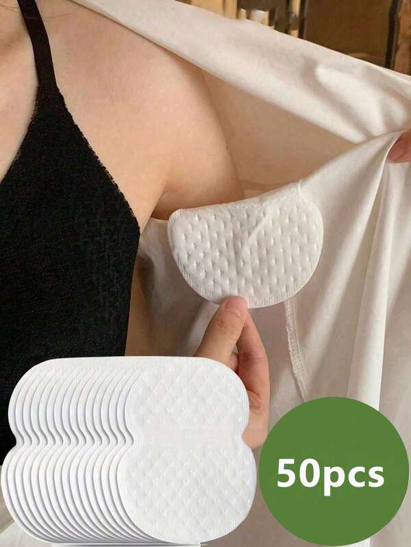 50 pièces Coussinets pour aisselles, Coussinets pour aisselles jetables, Coussinets absorbants respirants et invisibles efficaces, Légers et absorbants, Confortables et inodores, Faciles à utiliser, Convenant aux hommes et aux femmes. Produits corporels pour les voyages, les sports, l'extérieur, l'été, les autocollants, les cadeaux de Noël et les vacances