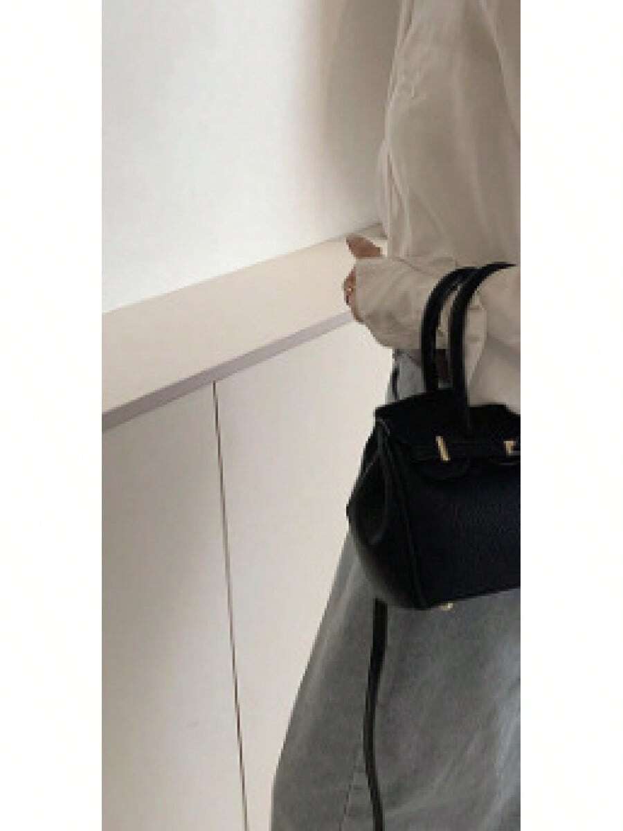 Special-Interest Design Handbags For Women Summer 2025 New Fashion Birkin Bag Versatile Ins Shoulder Bag Messenger Bag - 小號黑色 - 查看 1