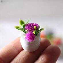 1:12 Dollhouse Mini Realistic Colorful Floral Potted Plants, Miniature Model Micro Landscape Decor, Doll House Miniature Food Toy Scene Accessories, Suitable For Micro World, Craft Dollhouse Candy Decoration, Gift, DIY - Multicolor - View 5