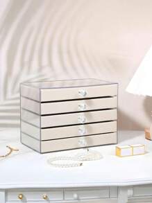 1 Multifunctional Jewelry Box, 3-Layer Necklace Storage Box, Drawer-Style Home Jewelry Storage Box, Suitable For Earrings, Rings, Necklaces, Bracelets, Suitable For Jewelry Stores And Daily Use, Large Capacity, An Ideal Gift For Women And Girls, Drawer-Style Home Jewelry Storage Box, Suitable For Earrings, Rings, Necklaces, Bracelets, Suitable For Jewelry Stores And Daily Use, Large Capacity, An Ideal Gift For Women And Girls