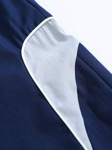 Men's Summer Loose Straight Color Block Patchwork Casual Pants