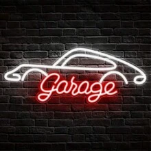 Garage Neon Sign, LED Wall Hanging Decor For Garage, Workshop, Man Cave - Ideal Gift For Dad And Auto Enthusiasts, Plastic Material, Switch Controlled, USB Powered, Non-Variable Single Hue