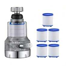 Filtro de agua de grifo transparente de 3 etapas - a prueba de salpicaduras y con aireador, purificador de grifos de cocina con cartucho reemplazable para agua suave y libre de óxido