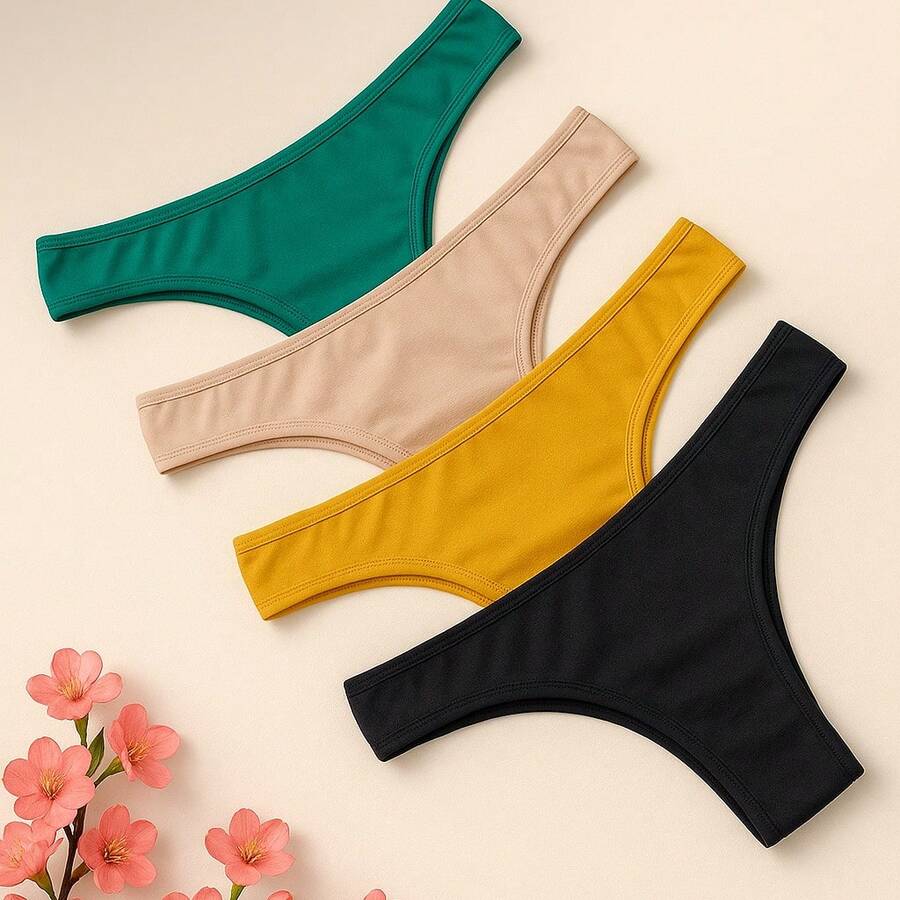 Kit Calcinhas Feminina Microfibra Tanga CONFORT REF 040 - Multicolorido - Visão 1
