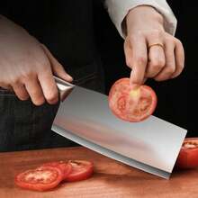 Slicing Knife With Steel Handle - Silver - View 2