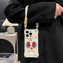 Funda para teléfono (1 unidad): Funda para móvil 16 con cordón. Nueva funda protectora de cuatro esquinas para 16 Pro Max, 15 Pro y 2025. Funda protectora avanzada de silicona suave para teléfono móvil 14Plus, integral y anticaídas - Blanco - Ver 3