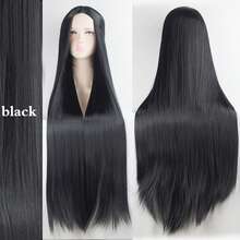 100cm Long Straight Synthetic Lolita Wig For Halloween Party Cosplay, Available In Gold, Blue, Red, Pink, Green, Purple, Suitable For Women Halloween Party - Multicolor - View 4