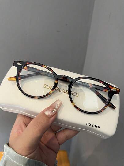 1 副复古玳瑁色女士无度数眼镜，1 副眼镜 - 有效阻挡有害光线，适合日常佩戴