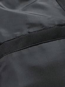 Men's Jacket, Solid Color Minimalist Stand Collar Jacket, Autumn/Winter - Black - View 9
