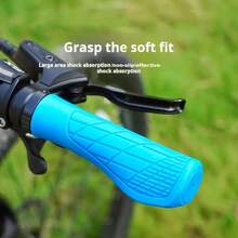 自行车减震车把套，自行车车把上的单锁，减震手柄套，适用于 BMX、山地车、MTB、沙滩巡洋舰、踏板车、折叠自行车，柔软防滑橡胶手柄，舒适符合人体工程学 - 彩色 - 查看 4