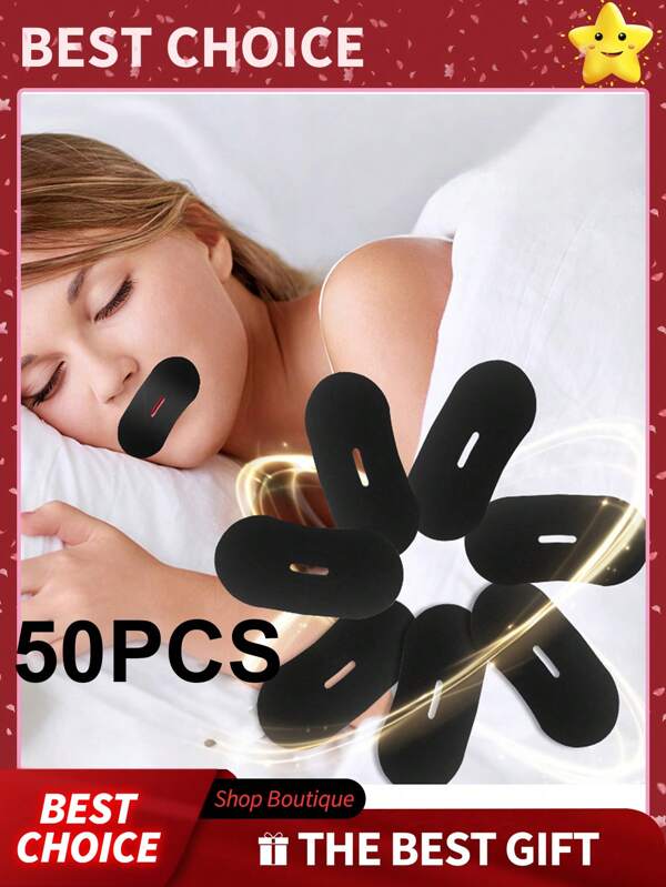 50 piezas de cinta transpirable para hombres y mujeres, de cinta microporosa con orificios de respiración, cinta transpirable para hombres y mujeres, pegatinas anti ronquidos para adultos, pegatinas para mejorar la respiración por la boca y la nariz durante el sueño nocturno, pegatinas para corregir la boca, reducir el ronquido, forma de los labios, pegatinas anti ronquidos, dispositivo anti ronquidos, pegatinas cómodas para la nariz, mejorar el sueño