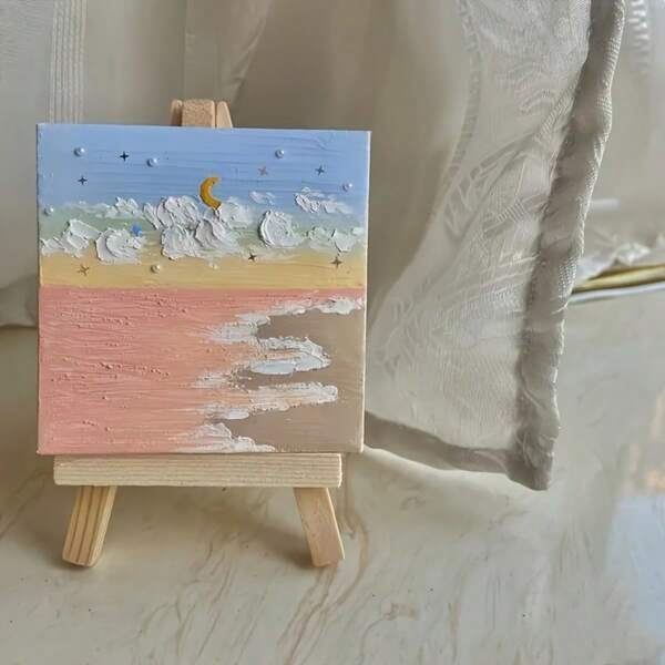 3pcs Mini Oil Painting Frames & Art Board Set, Children's Drawing Boards, Blank DIY Canvases For Painting, Ideal For Oil Painting, Personal Art, Couples Game, Beginner & Artist, Holiday Gift, School Supplies