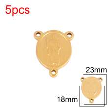5pcs Stainless Steel Religious Pendant Virgin Mary Charms Jesus Christian Talisman Pendant For DIY Jewelry Making Accessories