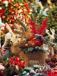 10 件/5 件/1 件-人造红色浆果摘山楂、红色浆果树枝人造泡沫冬青浆果花水果圣诞树装饰品节日 DIY 工艺品圣诞饰品婚礼家居装饰节日装饰丝绸插花、花束雄蕊植物 DIY 花环圣诞派对家居装饰