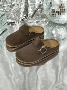 Cork Thick Sole Mule Slippers, Comfortable Slip-On Sandals, Retro Casual Closed Toe Slippers For Students, Summer Wear (Size Runs Small, Suggest Ordering One Size Up)