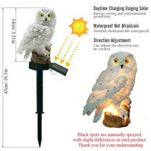 1 Stück Solarbeleuchtung für den Garten, Eule aus Harz, Outdoor-Dekoration, Landschaftsgestaltung, Villa, Garten, Balkon, Atmosphäre, Rasen, Erdstecker, Wasserdicht