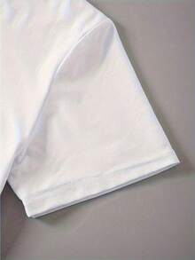 Women's Casual Short Sleeve T-Shirt - Cute Cartoon Characters And Floral Print, Soft Stretch Crew Neck Tee, Machine Washable, Playful Graphics, Premium Casual Wear - 白色 - 查看 4