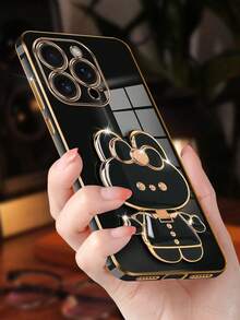 Ốp điện thoại mạ điện cao cấp với giá đỡ hình mèo dễ thương và gương trang điểm tích hợp, ốp bảo vệ silicon mềm chống sốc thời trang mới, tương thích với iPhone 16/15/14/13/12/11/X/XS/XR/8/7 Plus/Pro Max, Galaxy S25/S24/S23/S22/S21/Note 20/A55/A54/A53/A52/A35/A34/A23/A16/A15/A14/A13/A12/A05S/FE/Ultra 4G/5G, Redmi Note 13 Pro, Infinix Hot 40i/Smart 8/Spark GO 2024, OPPO Reno/VIVO/MOTO/Honor, Chống nước, Chống sốc, Chống trầy xước. - màu đen - Xem 4