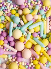 Glitter Shinning Decoration Sprinkle Pearl Mix For Cakes, Ice Cream Sundaes, Chocolate Truffles, Macarons, Cupcakes, Cookies, Waffles, Donuts, Lollipops, Fondant, Dessert Tables | DIY Birthday/Wedding/Graduation/Retirement/Christmas/Valentine's Day Party Supplies | Non-Melting Sparkle Toppings For Bakeries, Home Baking,Not Edible For Decoration - Multicolor - View 7