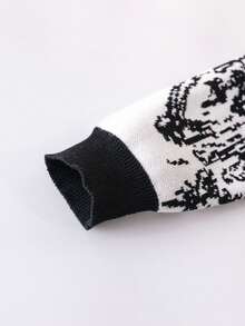 Boys' Halloween Skeleton Knitted Pullover Sweater, Suitable For Holiday, Spring, Autumn And Winter - Black - View 7
