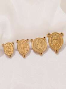 5 件不锈钢宗教吊坠圣母玛利亚饰品耶稣基督教护身符吊坠适用于 DIY 珠宝制作配件