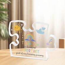 1 Stück Acryl-Puzzle Dekoration | Anerkennungsgeschenk für Lehrer und Kollegen | anregende Tisch-Dekoration | kreatives Anerkennungsgeschenk für Klassenzimmer und Freunde | Lehrertags-Geschenk