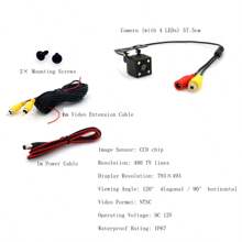 1 szt. Uniwersalna kamera samochodowa z tyłu samochodu, wisząca, wodoodporna, o wysokiej rozdzielczości, wodoodporna, szerokokątna, tylna kamera